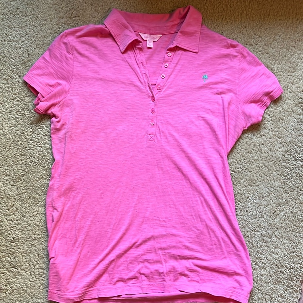 Lilly Pulitzer hot pink polo!